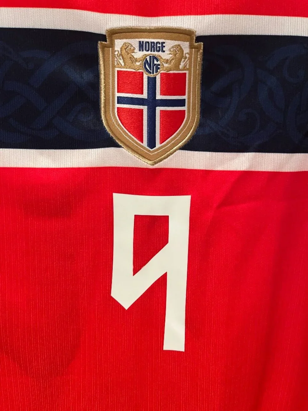 Erling Haaland #9 Norway World Cup 2026 Jersey Red All Patches Men's S — 2XL